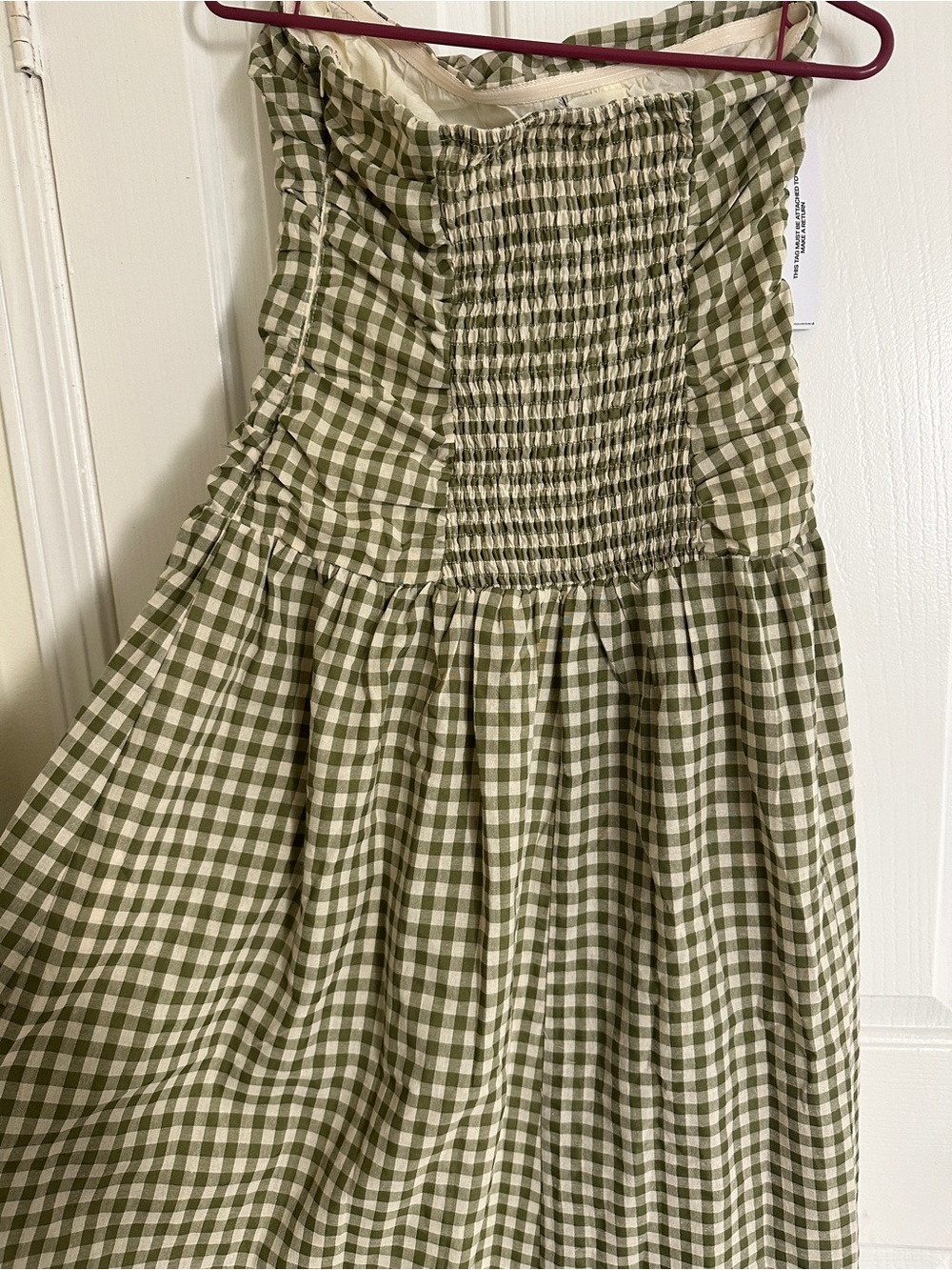 Princess Polly Olive Green Gingham Strapless Maxi Dress - Picture 4 of 4